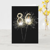86e verjaardag vonken op zwart kaart (Gele Bloem)
