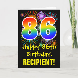 86e verjaardag: vuurwapenpatroon + regenboog 86 kaart