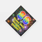 86e verjaardag: vuurwapenpatroon + regenboog 86 servet (Hoek)