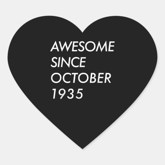 86e verjaardagscadeau | Geweldige sinds oktober 19 Hart Sticker (Voorkant)