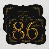 86e, Verjaardagsfeest 86e, grote Gatsby, zwart & g Kaart (Voorkant / Achterkant)