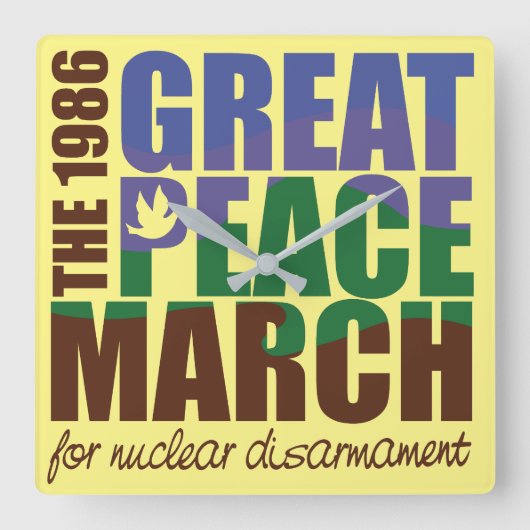 86GPMSC Time for Peace Square Clock Vierkante Klok (Voorkant)