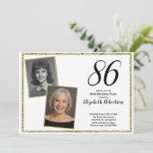 86ste aangepaste foto wit en goud kaart (Staand voorkant)
