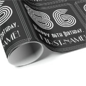 86ste verjaardag: Art Deco Geïnspireerde look "86" Cadeaupapier (Rol Hoek)