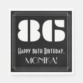 86ste verjaardag: Art Deco Geïnspireerde look "86" Servet (Voorkant)