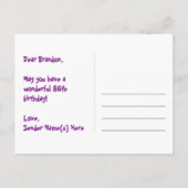 86ste verjaardag: Fun Hearts-patroon, Regenboog 86 Briefkaart (Achterkant)