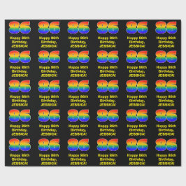 86ste verjaardag: Leuke, kleurrijke regenboog geïn Cadeaupapier