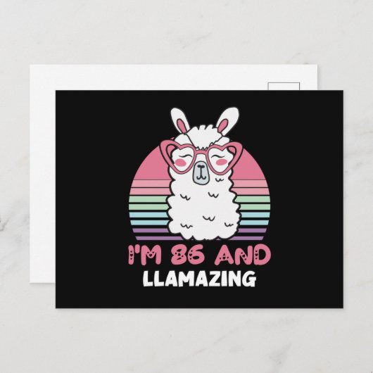 86ste verjaardag Llamazing Lama 86 Jaar Verjaardag Briefkaart (Voorkant / Achterkant)