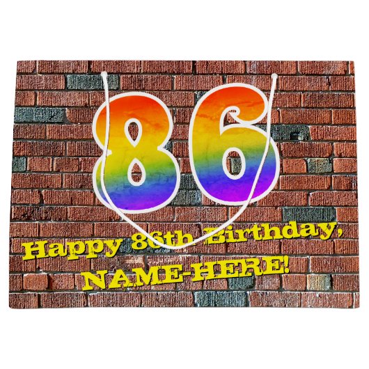 86ste verjaardag: Plezier, op graffiti geïnspireer Groot Cadeauzakje (Voorkant)