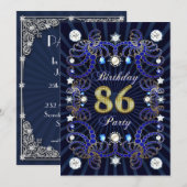 86ste verjaardagsfeest met juwelenmassa's kaart (Voorkant / Achterkant)