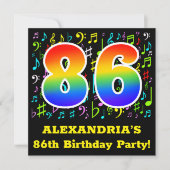 86ste verjaardagsfeestje: Leuke muzieksymbolen, Ra Kaart (Voorkant)