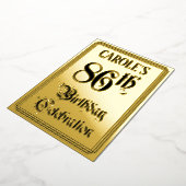 86th Birthday Party — Elegant Script + aangepaste Folie Uitnodiging (Gedraaid)