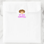 87 en Fabulous! Ronde Sticker (Tas)