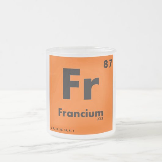 87 Francium | Periodieke tabel van elementen Matglas Koffiemok (Center)