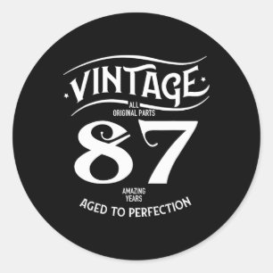 87 Geweldige jaren Grappig 87ste Verjaardag Perfe Ronde Sticker