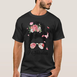 87 jaar oud fabelachtig messy bundel bloemig 87e g t-shirt