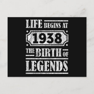 87 Jaar Oude 1938 Geboorte Van Legende 87ste Verja Briefkaart
