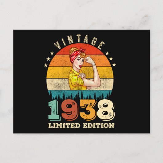 87 Jaar Verjaardag 1938 Retro 87e Verjaardag Vrouw Briefkaart (Voorkant)