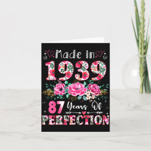 87-jarige gemaakt in 19&#; bloem 87ste verjaardag kaart