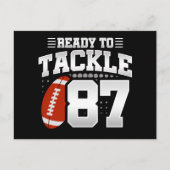 87-jarige tackle voetbalfeestje 87ste verjaardag briefkaart (Voorkant)