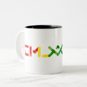 "87 Pop Tweekleurige Koffiemok (Voorkant links)