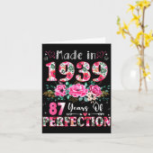 87 Year Old Made In 19&#  Floral 87th Birthday Wo Kaart (Gele Bloem)