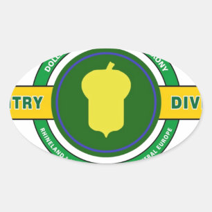 87E INFANTERIEDIVISIE "GOUDEN EIKEL" OVALE STICKER