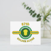 87E INFANTRY DIVISION "GOLDEN ACORN" BRIEFKAART (Staand voorkant)