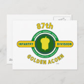 87E INFANTRY DIVISION "GOLDEN ACORN" BRIEFKAART (Voorkant / Achterkant)