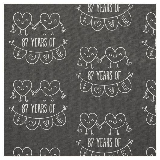87e Jubileum Gift Chalk Hearts Stof (Swatch)