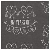 87e Jubileum Gift Chalk Hearts Stof (Close Up)