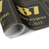 87e verjaardag - Art Deco Geïnspireerde look "87"  Cadeaupapier (Rol Hoek)
