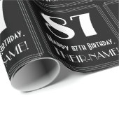 87e verjaardag - Art Deco Geïnspireerde look "87", Cadeaupapier (Rol Hoek)