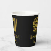 87e verjaardag: Art Deco Geïnspireerde look "87" e Papieren Bekers (Links)