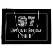 87e verjaardag — Art Deco Geïnspireerde look "87"  Groot Cadeauzakje (Achterkant)