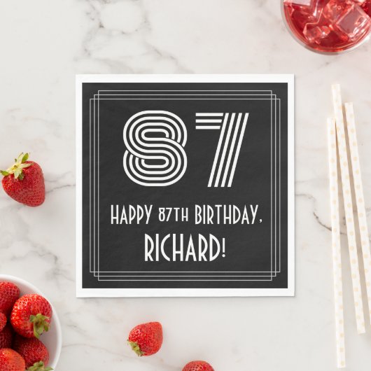 87e verjaardag: Art Deco Geïnspireerde look "87" + Servet (Insitu)