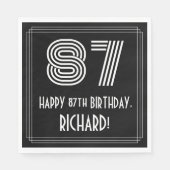 87e verjaardag: Art Deco Geïnspireerde look "87" + Servet (Voorkant)