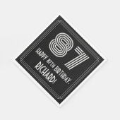 87e verjaardag: Art Deco Geïnspireerde look "87" + Servet (Hoek)