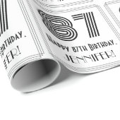 87e verjaardag: Art Deco geïnspireerde stijl "87"  Cadeaupapier (Rol Hoek)