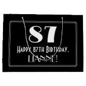 87e verjaardag: Art Deco geïnspireerde stijl "87", Groot Cadeauzakje (Achterkant)