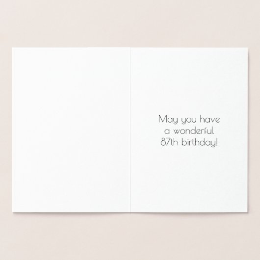 87e verjaardag - Art Deco geïnspireerde uitstralin Folie Kaarten (Binnen)