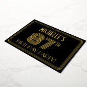 87e verjaardag — Art Deco Style "87" + Naam Folie Uitnodiging (Gedraaid)