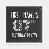 87e verjaardag: Art Deco Style + Aangepaste naam Servet (Voorkant)