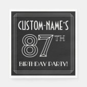 87e verjaardag: Art Deco Style + Aangepaste naam Servet (Voorkant)