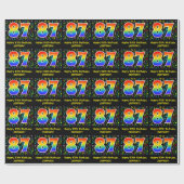 87e verjaardag: Colorful Music Symbols, Rainbow 87 Cadeaupapier (Vlak)