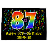 87e verjaardag - Colorful Music Symbols, Rainbow 8 Groot Cadeauzakje (Achterkant)