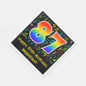 87e verjaardag - Colorful Music Symbols, Rainbow 8 Servet (Hoek)