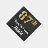 87e verjaardag ~ Elegant Luxe Faux Gold Look # Servet (Hoek)