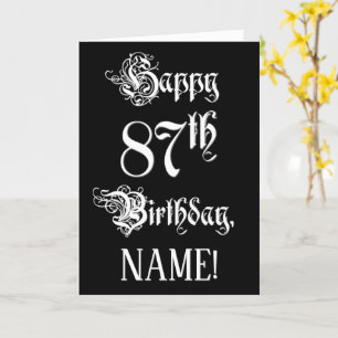 87e verjaardag: Fancy, elegant script + aangepaste Kaart