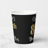 87e verjaardag — Fancy script, Faux Gold look Papieren Bekers (Links)